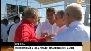 preview picture of video 'Recorren Raúl Castro y Luis Ignacio Lula da Silva zona de desarrollo de Mariel'