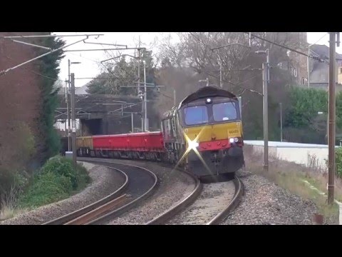 66425 with 66423 dit 6k05 Carlisle Yard - Crewe BH Engineers, 26th February 2016
