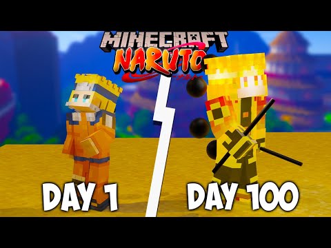 I Survived 100 Days as NARUTO UZUMAKI in HARDCORE Minecraft!