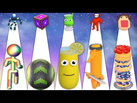 Tall Man Run, Going Balls, Asmr Slicing, Blob Runner 3D Gameplay ALL LEVELS mobile Android 657YRM