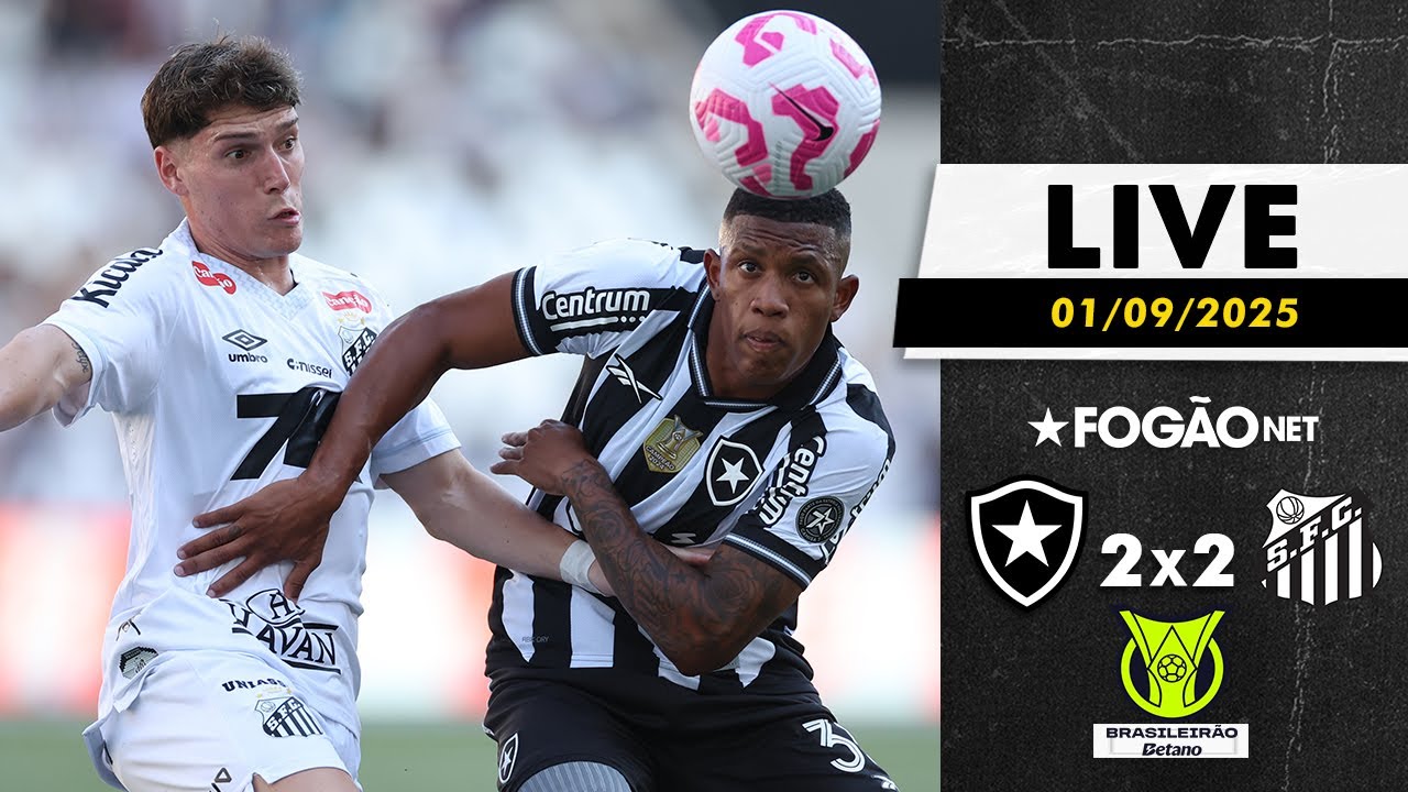LIVE | Pós-jogo e repercussão de Botafogo 2 x 2 Santos pelo Brasileirão 2025 LIVE | Pós-jogo e repercussão de Botafogo 2 x 2 Santos pelo Brasileirão 2025