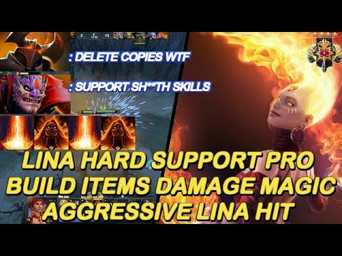Dota 2 - Lina Hard Support Pro 7.27d  Build Items100% Deleted Enemy Like Gameplay / NashDota Winner