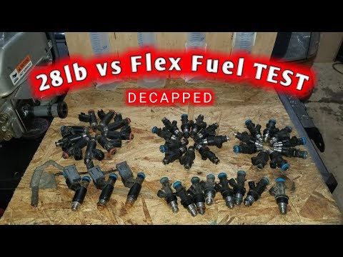 INJECTOR FLOW TESTING!!! LS Truck Flex Fuel vs Regular vs Decapped LS swap fuel injectors!!!