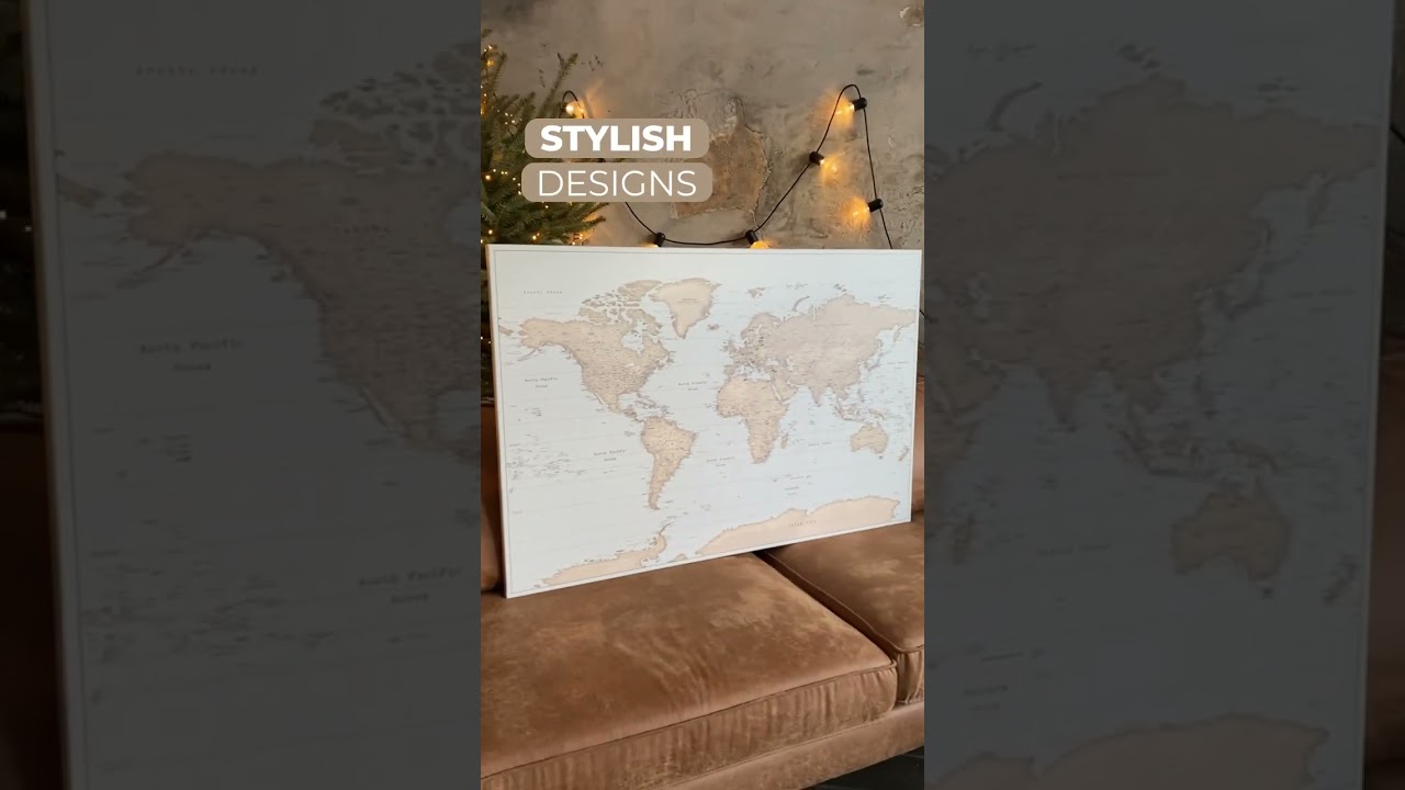 Push Pin World Map - Vintage | Trip Map