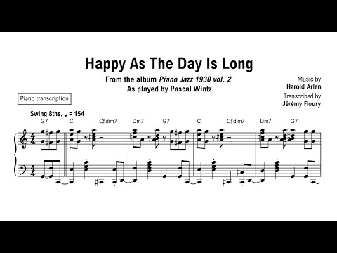 Happy As The Day Is Long - Pascal Wintz - Piano transcription