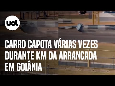 Carro capota várias vezes durante KM da Arrancada em Goiânia; veja vídeo