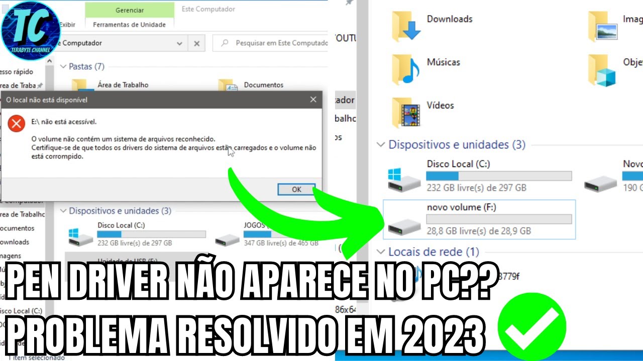 PEN DRIVER NÃO APARECE NO PC?? RESOLVIDO EM 2023✅