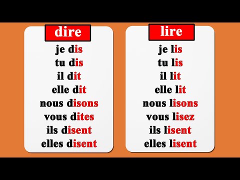 le verbe dire et le verbe lire au présent de l'indicatif