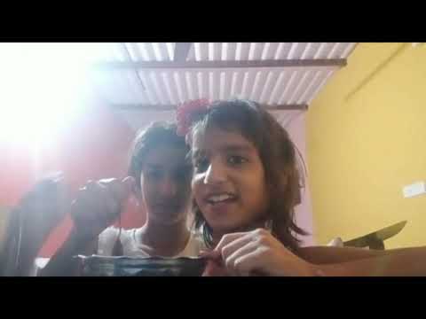 Mansha And Manasvi Making Ice cream Of Happy Happy biscuit....