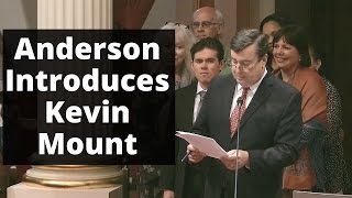 Anderson Introduces Kevin Mount to Senate Floor