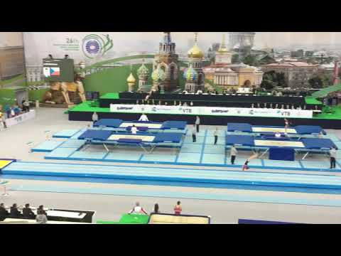 Maïté De Wilde op WK Tumbling in Sint-Petersburg