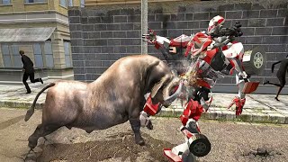 Super X Robot vs Angry Bull Attack Simulator - Red Bull X Fighters - Android Gameplay HD