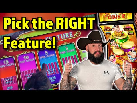 How to pick the BEST Feature Option! All New Dancing Drums Tower! ⭐ From a Slot Tech - YouTube