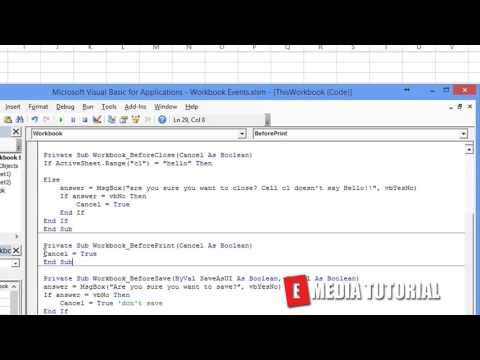 Microsoft Excel Visual Basic for Aplications  VBA  Tutorial 11    Before Print  ✓ E Media TUTORIAL