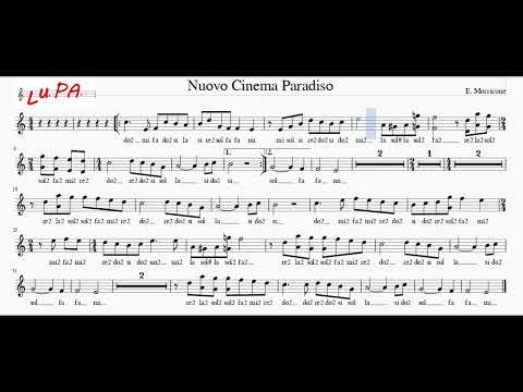 Nuovo Cinema Paradiso (Tema d' Amore) - Flauto - Note - Spartito - Karaoke - Instrumental - Canto -