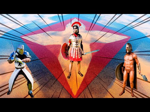 3 ARMIES - 1,000,000 ROMAN GENERALS vs team of 2,400,000 SPARTANS and HEAVY KNIGHT | UEBS 2