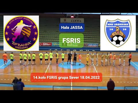 KMF Jagodina-KMF Brđanka Aleksinac 4-2(1-0).14.Kolo futsal lige grupe Sever FSRIS.Please subscribe