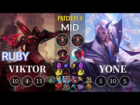 RW Ruby Viktor vs Yone Mid - KR Patch 11.4