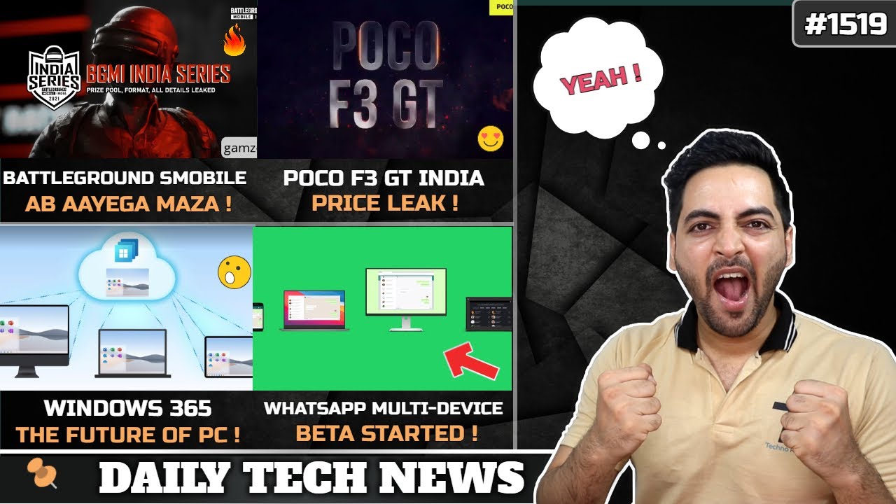 BGMI India Series 2021 Begins😍,POCO F3 GT India Price,Windows 365 Android,COD Season 6,realme Band