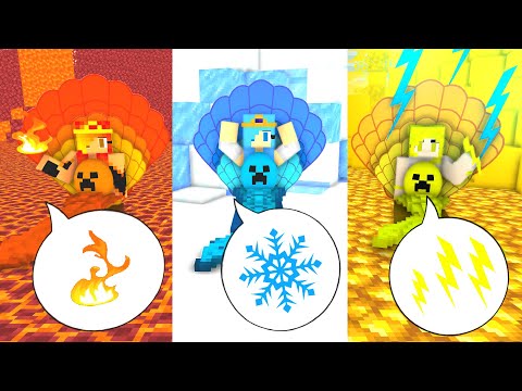Monster School :Cute Elemental Mermaid Challenge - Minecraft Animation