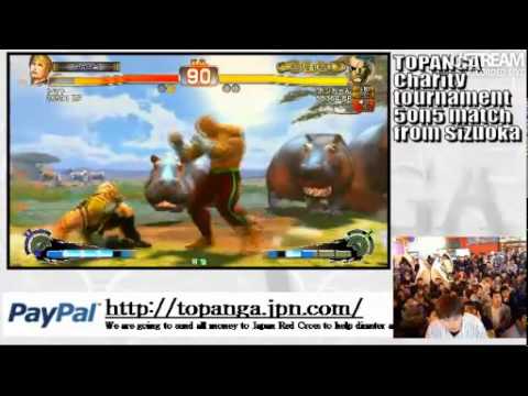 SSF4 AE: Bonchan (Sagat) vs Yun, Gen, Cody (Tomato), T. Hawk