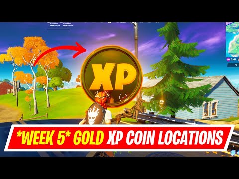 WEEK 5 GOLD XP COIN LOCATIONS IN FORTNITE SEASON 4 - WHERE TO FIND WEEK 5 GOLD XP COIN