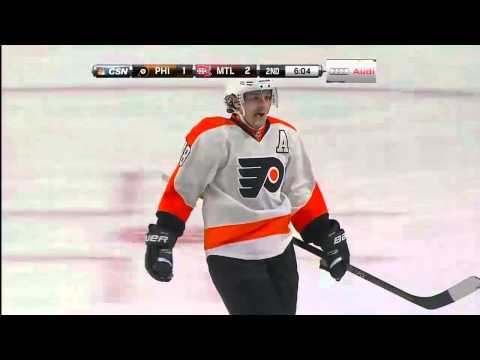 Danny Briere 1-2 goal. Philadelphia Flyers vs Montreal Canadiens. Feb 16th 2013