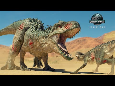 CARNIVORE & HERBIVORE DINOSAURS BATTLE ROYALE IN DESERT MAP – JURASSIC WORLD EVOLUTION 3