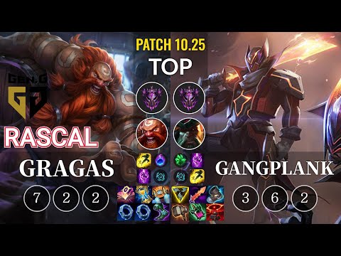 GEN Rascal Gragas vs Gangplank Top - KR Patch 10.25