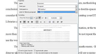 UCF ETD Tutorial: Headings - Precontent
