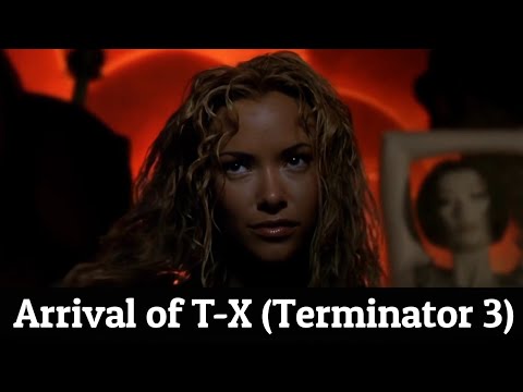 Arrival of T-X (Terminator 3: Rise of the machine) (Kristanna Loken)