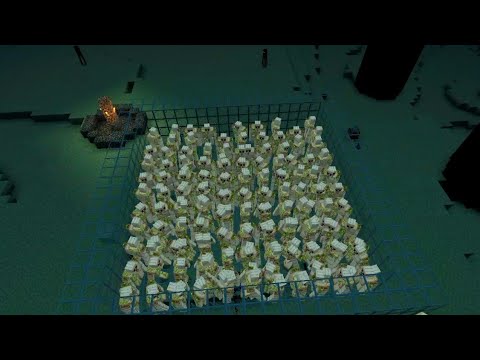 Attacking Ender dimension with 100 Iron Golem in Minecraft