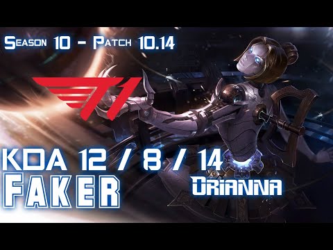 T1 Faker ORIANNA vs LEBLANC Mid - Patch 10.14 KR Ranked