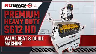 Robins SG12 HD Seat & Guide Machine Showing CAT 3406 E #robinsmachines #enginebuilder #automobile