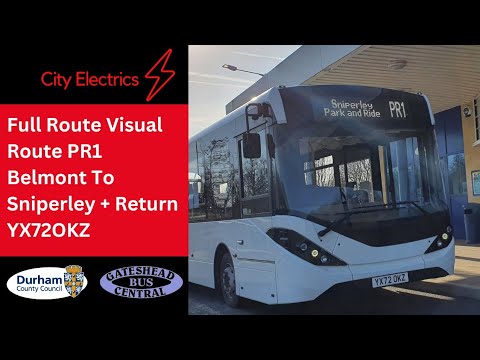 FULL ROUTE VISUAL | Durham Park and Ride Bus Route PR1 - Belmont To Sniperley | YX72OKZ