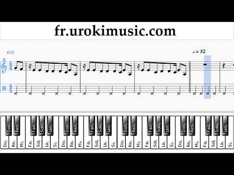 Cours de Piano (main droite) Shakira - Me Enamoré Tuto Partitions Partie#2 um-i829