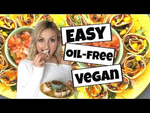 Healthy Sweet Potato Black Bean Pinwheels - Oil-Free VEGAN Recipe