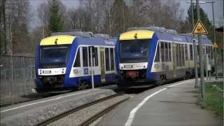 preview picture of video 'Triebzüge der Bayrischen Regiobahn (BRB) in Peißenberg [Full HD]'