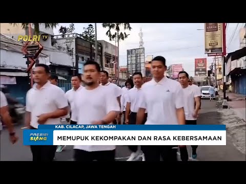 KAPOLRESTA CILACAP AJAK PJU DAN KAPOLSEK JAJARAN OLAHRAGA UNTUK JAGA STAMINA PERSONEL