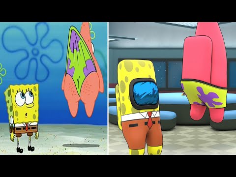 SpongeBob VS Among Us (beating up Patrick)