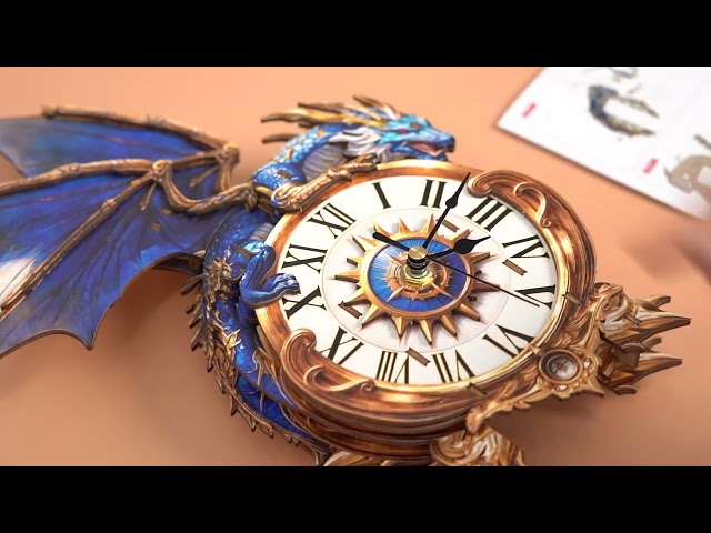 Vídeo relacionado con Cutywood Rompecabezas 3D para adultos, reloj de dragón con reloj funcional, rompecabezas de madera 3D (13 x 14.7 pulgadas), rompecabezas 3D de animales, escritorio, arte de pared, decoración del