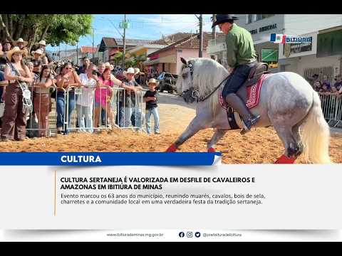 CULTURA SERTANEJA É VALORIZADA EM DESFILE DE CAVALEIROS E AMAZONAS EM IBITIÚRA DE MINAS