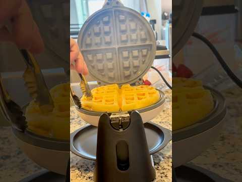Using our Belgian waffle maker for the first time #waffle #wafflemaker