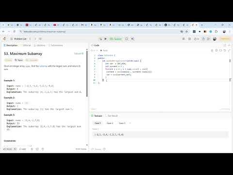 Maximum Subarraymedium Kadane’s Algorithm Explained Simply Leetcode 53 Coding Interview Prep