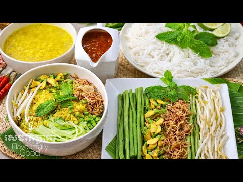 នំបញ្ចុកសម្លខ្មែរ ទឹកផ្អែម | Num Banh Chok Samlor Khmer l Khmer Food |Flavourfully Good រសជាតិឆ្ងាញ់