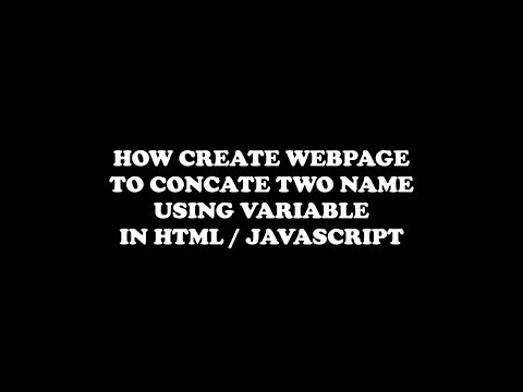 Concat Two String Using Htmljavascript