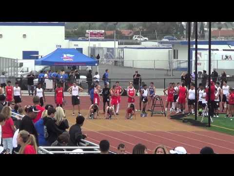 FSG 100m vs Servite Rosary 3-11-15 - Los Alamitos Girls