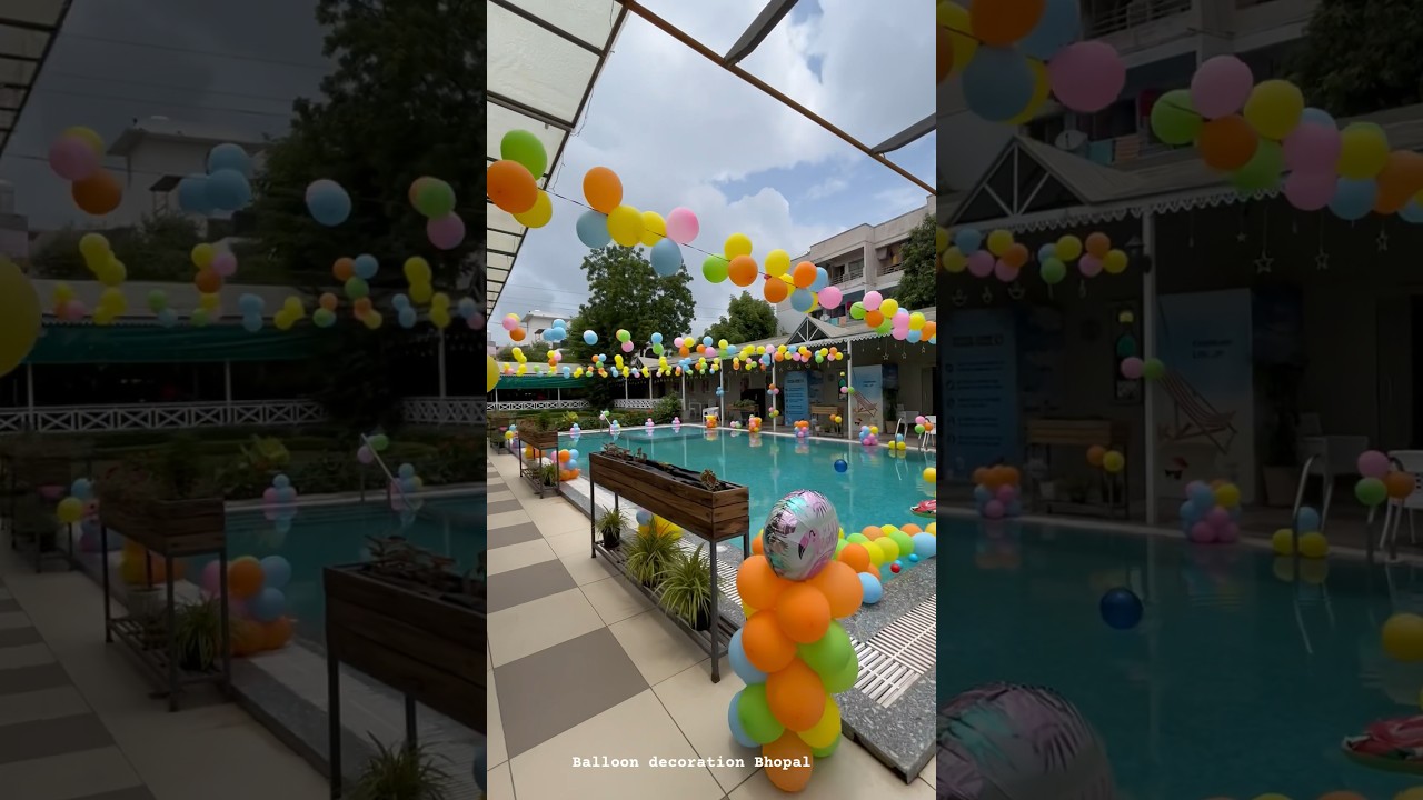 Pool party decorations ideas || balloon decoration || #pool #poolparty #birthday #shorts #short #at