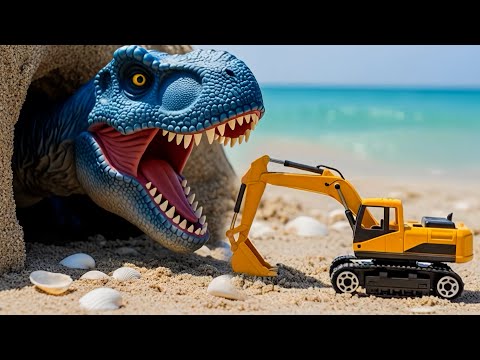 The Lost Toy Trucks and the Dinosaur Cave Adventure!🦖