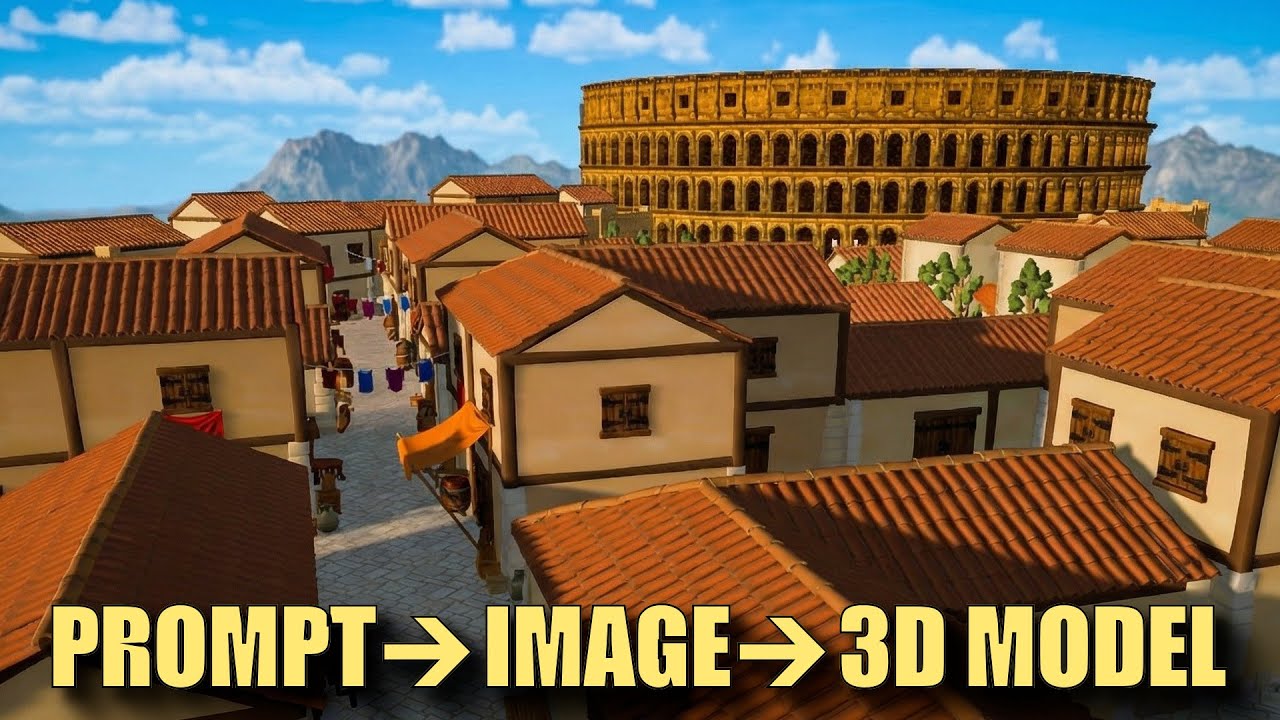 AI Prompt to Stylized Ancient Rome: The Colosseum | 3D AI Studio → Blender → Unity (Part 1)